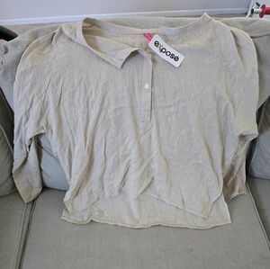 Expose Beige Long Sleeve Shirt